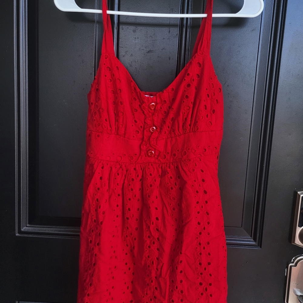 Charlotte Eyelet Lace Side Tie Babydoll Dress